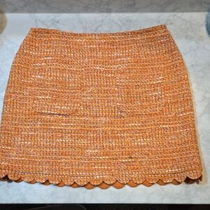 Maje Orange Tweed Mini Skirt